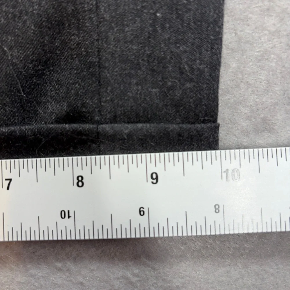 Banana Republic Dress Pants Mens 38L Charcoal Gray‎ Wool Pleated Cuffed Trousers